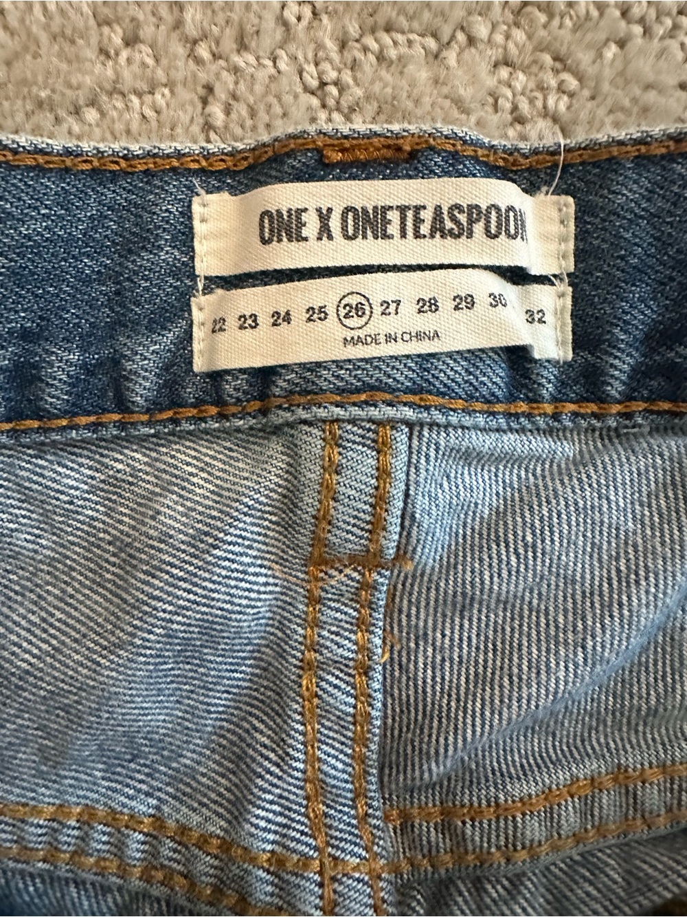 One Teaspoon Frayed Light Blue Denim Jean Shorts - Picture 3 of 3